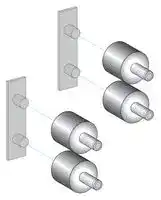 XUSZVA12: Anti Vibration Kit, 12 Shock Absorbers, 6 Mounting Inserts, Preventa™ Light Curtains, Type XUSL
