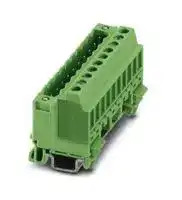 1803031: DIN Rail Mount Terminal Block, Plug-in Block, 10 Ways, 24 AWG, 12 AWG, 2.5 mm², Screw, 12 A