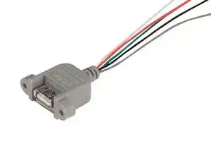 UPMA-LEADS: USB Cable, Type A Receptacle to Free End, 609.6 mm, 24 ft