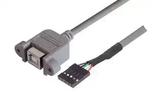 UPMB5-03M: USB Cable, Type B Receptacle to Board-In Crimp Terminal, 300 mm, 11.8 ft, USB 2.0, Grey