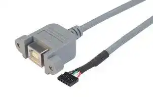 UPMB5-2MM-03M: USB Cable, Type B Receptacle to Board-In Crimp Terminal, 300 mm, 11.8 ft, USB 2.0, Grey