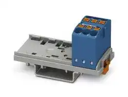 3273002: Panel Mount Barrier Terminal Block, Blue, 24 A, 690 V, 6 Pole, Push In, 12 AWG