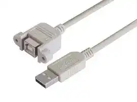 UPMBA-05M: USB Cable, Type A Plug to Type B Receptacle, 500 mm, 19.7 ft, USB 2.0, Light Grey
