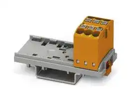 3273018: Panel Mount Barrier Terminal Block, Orange, 24 A, 690 V, 6 Pole, Push In, 12 AWG