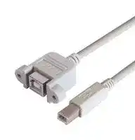 UPMBB-05M: USB Cable, Type B Plug to Type B Receptacle, 500 mm, 1.6 ft, USB 2.0, Light Grey