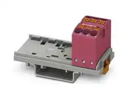 3273017: Panel Mount Barrier Terminal Block, Pink, 24 A, 690 V, 6 Pole, Push In, 12 AWG