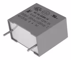 R41BF122050T0K: Safety Capacitor, Metallized PP, Radial Box - 2 Pin, 2200 pF, ± 10%, X1 / Y2, Through Hole