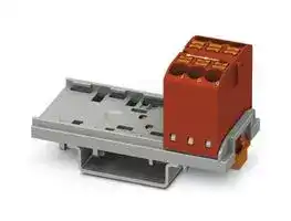 3273004: Panel Mount Barrier Terminal Block, Red, 24 A, 690 V, 6 Pole, Push In, 12 AWG