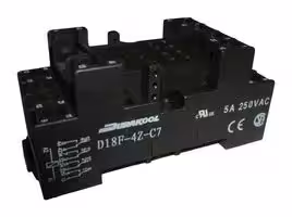 D18F-4Z-C7: Relay Socket, DIN Rail, Screw, 14 Pins, 5 A, 250 VAC, D18F Series