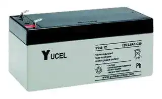 Y2.8-12: Rechargeable Battery, 12 V, Lead Acid, 2.8 Ah, Quick Connect, 1
