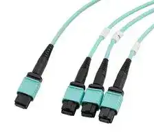 MPF24-MPF308OM4R-1: Fibre Optic Cable, OM4 Multimode, 50µm/125µm, 24 Fibres, MPO Jack to 3x MPO Jack, 1m