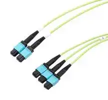 MPF308-MPF212OM5R-1: Fibre Optic Cable, OM5 Multimode, 50µm/125µm, 24 Fibres, 3x MPO Jack to 2x MPO Jack, 1m