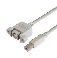 UPMBB-2M: USB Cable, Type B Plug to Type B Receptacle, 2 m, 6.6 ft, USB 2.0, Light Grey