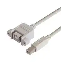 UPMBB-3M: USB Cable, Type B Plug to Type B Receptacle, 3 m, 9.8 ft, USB 2.0, Light Grey
