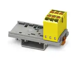 3273006: Panel Mount Barrier Terminal Block, Yellow, 24 A, 690 V, 6 Pole, Push In, 12 AWG