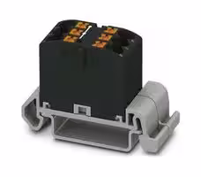 3273146: Panel Mount Barrier Terminal Block, Black, 24 A, 690 V, 6 Pole, Push In, 12 AWG