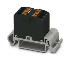 3273146: Panel Mount Barrier Terminal Block, Black, 24 A, 690 V, 6 Pole, Push In, 12 AWG