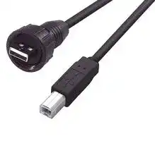 WPUSBAB-2M: USB Cable, Type A Plug to Type B Plug, 2 m, 6.6 ft, USB 2.0, Black