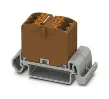 3273142: Panel Mount Barrier Terminal Block, Brown, 24 A, 690 V, 6 Pole, Push In, 12 AWG