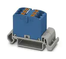 3273134: Panel Mount Barrier Terminal Block, Blue, 24 A, 690 V, 6 Pole, Push In, 12 AWG