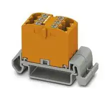 3273150: Panel Mount Barrier Terminal Block, Orange, 24 A, 690 V, 6 Pole, Push In, 12 AWG