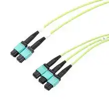 MPF308-MPF212OM5R-5: Fibre Optic Cable, OM5 Multimode, 24Fibres, 50µm / 125µm, 3x MPO Jack to 2x MPO Jack, 5m