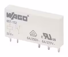 857-152: Power Relay, SPDT, 24 VDC, 6 A, 857 Series, Through Hole, Non Latching