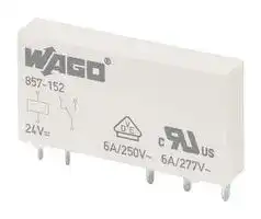 857-152: Power Relay, SPDT, 24 VDC, 6 A, 857 Series, Through Hole, Non Latching