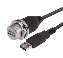 WPUSBAXSH-2M: USB Cable, Type A Plug to Type A Receptacle, 2 m, 6.6 ft, USB 2.0, Black