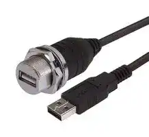 WPUSBAXSH-5M: USB Cable, Type A Plug to Type A Receptacle, 5 m, 16.4 ft, USB 2.0, Black