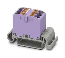 3273148: Panel Mount Barrier Terminal Block, Violet, 24 A, 690 V, 6 Pole, Push In, 12 AWG