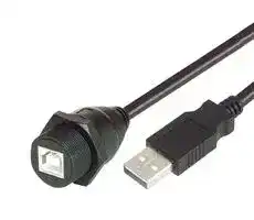 WPUSBBA-5M: USB Cable, Type A Plug to Type B Receptacle, 5 m, 16.4 ft, USB 2.0, Black