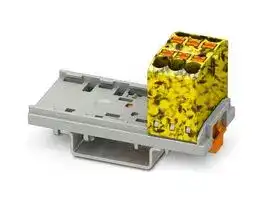 3273020: Panel Mount Barrier Terminal Block, Black/Yellow, 24 A, 690 V, 6 Pole, Push In, 12 AWG