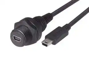 WPUSBMB5X-03M: USB Cable, Mini Type B Plug to Mini Type B Receptacle, 300 mm, 11.8 ft, Black