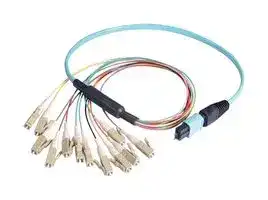 MPM12OM3-LC-5: Fibre Optic Cable, Multimode, 12 Fibres, 50µm/125µmDia, MPO Plug-LC, 5m