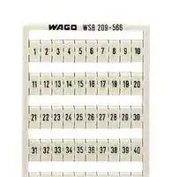 209-566: Terminal Block Marker, Marking Card, Wago 5mm Width Terminal Blocks, 1 to 50, WSB 209 Series