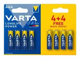 04903121448: Battery, 1.5 V, AAA, Alkaline, Raised Positive and Flat Negative, 8