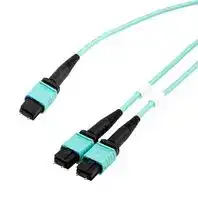 MPM24-MPM212OM3Z-5: Fibre Optic Cable, OM3 Multimode, 24Fibres, 50µm / 125µm, MPO Plug to 2x MPO Plug, 5m