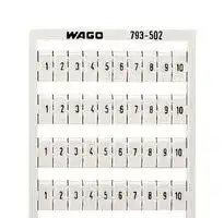 793-502: Terminal Block Marker, Marking Card, Wago 5mm Width Terminal Blocks, 1 to 10, WMB 793 Series
