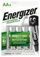 E300626701: Rechargeable Battery, 1.2 V, Nickel Metal Hydride, 2 Ah, AA, Raised Positive and Flat Negative, 4