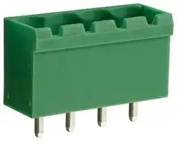 CTBP9308/4: Terminal Block, Closed Ended, Header, 5.08 mm, 4 Ways, Through Hole Vertical