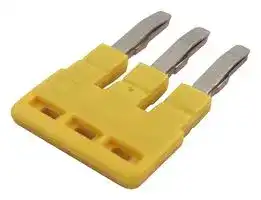 XW5S-S2.5-3: Short Bar, XW5S Series, 3 Pole, Yellow, XW5T & XW5G Series DIN Rail Terminal Blocks