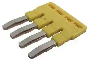 XW5S-S2.5-4: Short Bar, XW5S Series, 4 Pole, Yellow, XW5T & XW5G Series DIN Rail Terminal Blocks