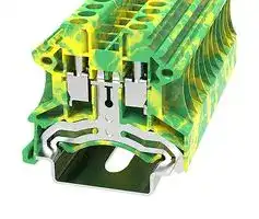 MP012876: DIN Rail Mount Terminal Block, 2 Ways, 24 AWG, 10 AWG, 4 mm², Screw