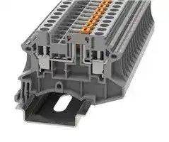 MP012877: DIN Rail Mount Terminal Block, 2 Ways, 22 AWG, 10 AWG, 6 mm², Screw, 20 A