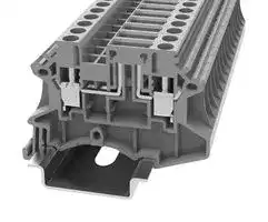 MP012878: DIN Rail Mount Terminal Block, 2 Ways, 22 AWG, 10 AWG, 6 mm², Screw, 20 A