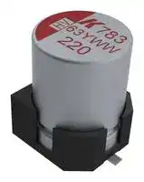 A783MS127M1JLAV019: Hybrid Aluminium Electrolytic Capacitor, 120 µF, ± 20%, 63 V, Radial Can - SMD, 0.019 ohm