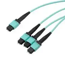 MPM24-MPM308OM3R-1: Fibre Optic Cable, OM3 Multimode, 24Fibres, 50µm / 125µm, MPO Plug to 3x MPO Plug, 1m