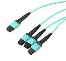 MPM24-MPM308OM3R-3: Fibre Optic Cable, OM3 Multimode, 24Fibres, 50µm / 125µm, MPO Plug to 3x MPO Plug, 3m