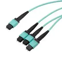 MPM24-MPM308OM3Z-10: Fibre Optic Cable, OM3 Multimode, 24Fibres, 50µm / 125µm, MPO Plug to 3x MPO Plug, 10m